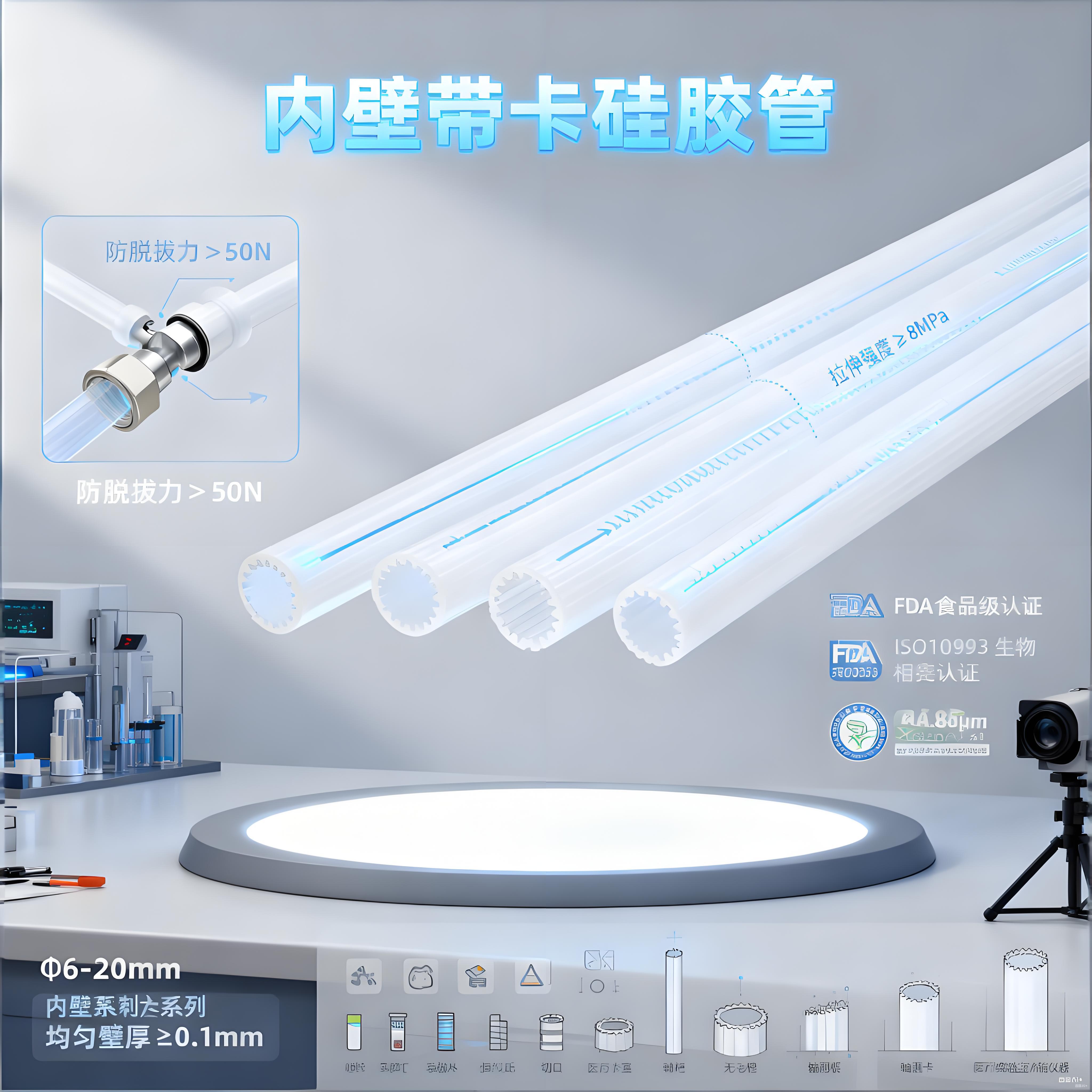 內壁帶卡硅膠管